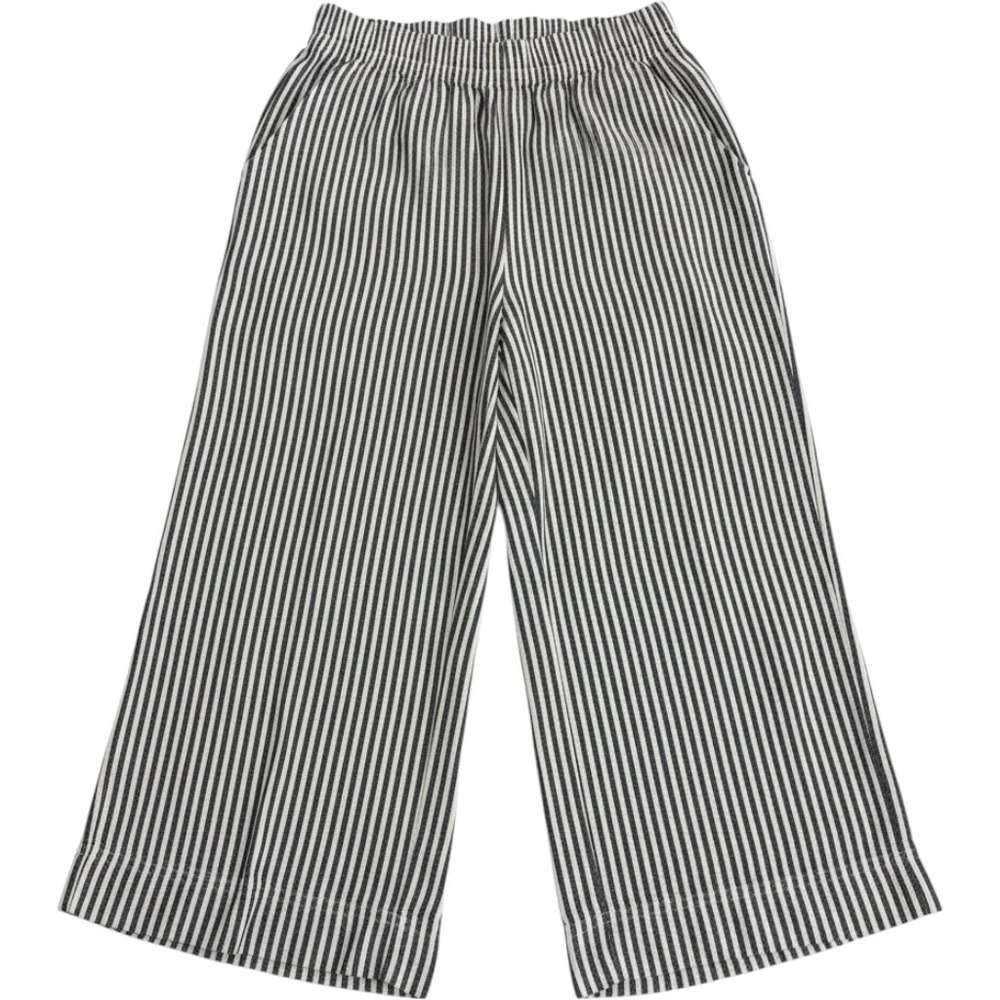 Old Navy Pants Women M Petite Blue White Linen Blend Striped High Rise Wide Leg